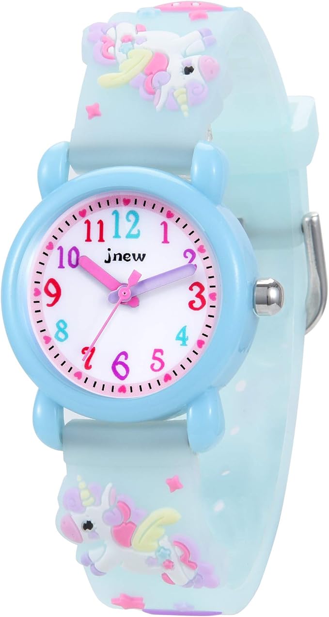 儿童手表,女孩手表防水 3d 可爱卡通玩具模拟硅胶表带腕表儿童手表